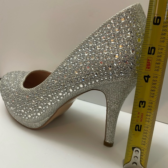 De Blossom Collection Rhinestone Crystal Heels Bridal Shoes size 8.5 - Picture 11 of 13